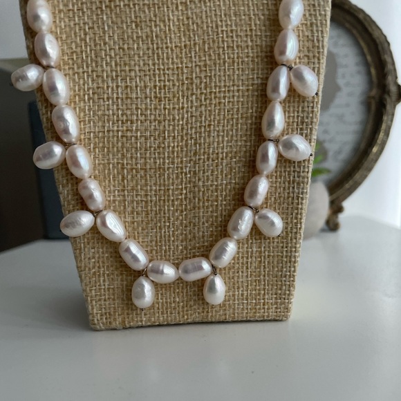 New Real Pearl Necklace with Steel Clasp - Picture 5 of 8
